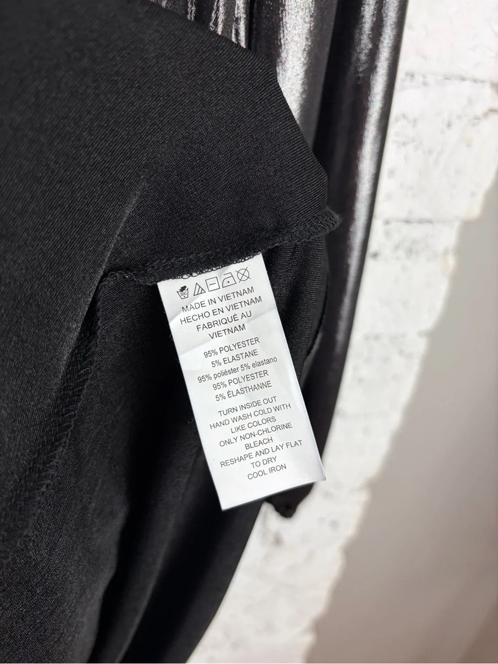 Michael Kors Pewter Grey Black Metallic Stretch Wrap Long Sleeve Dress Medium